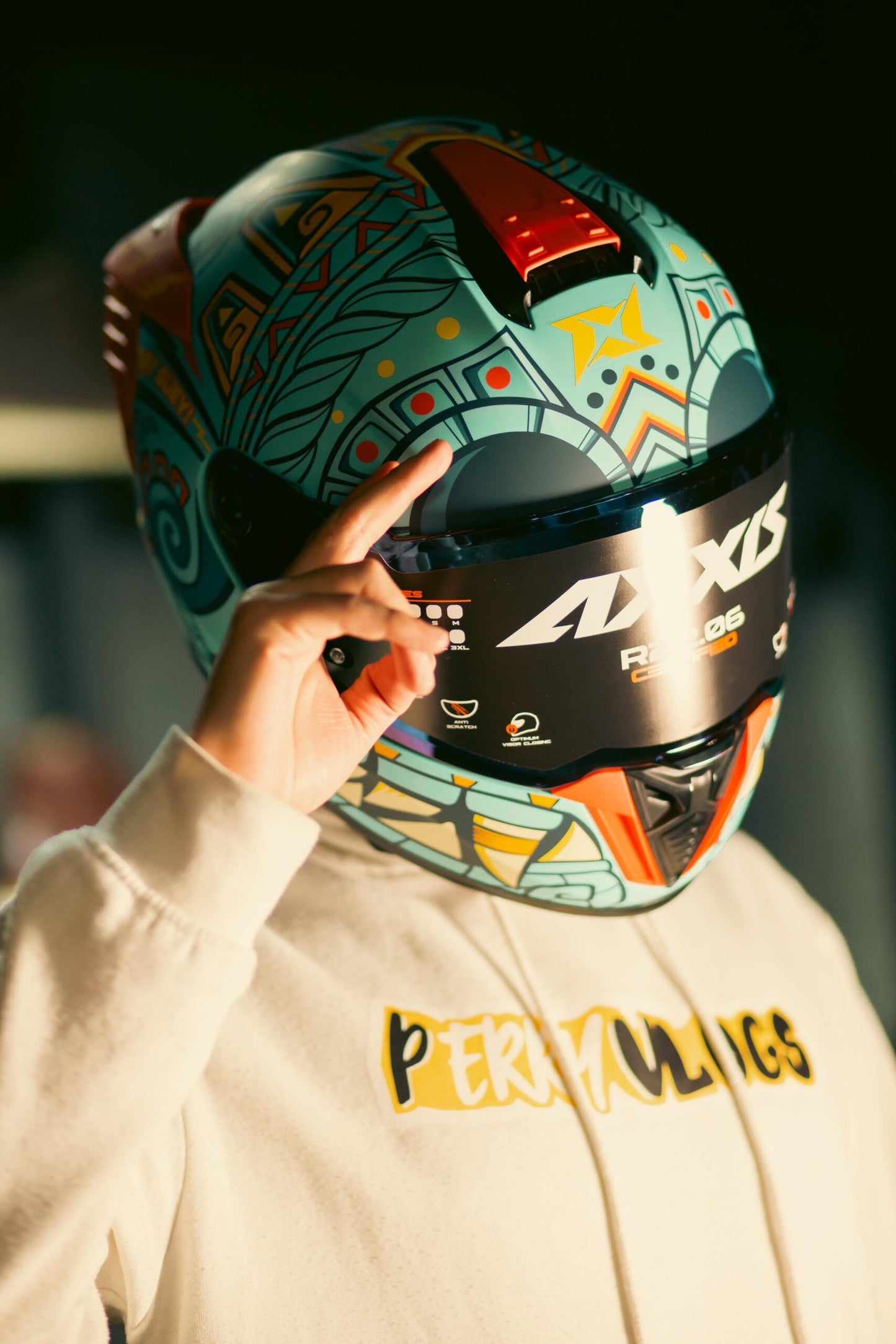 Casco Integral Axxis Hawk ¡ay Güey! Tláloc + Pinlock