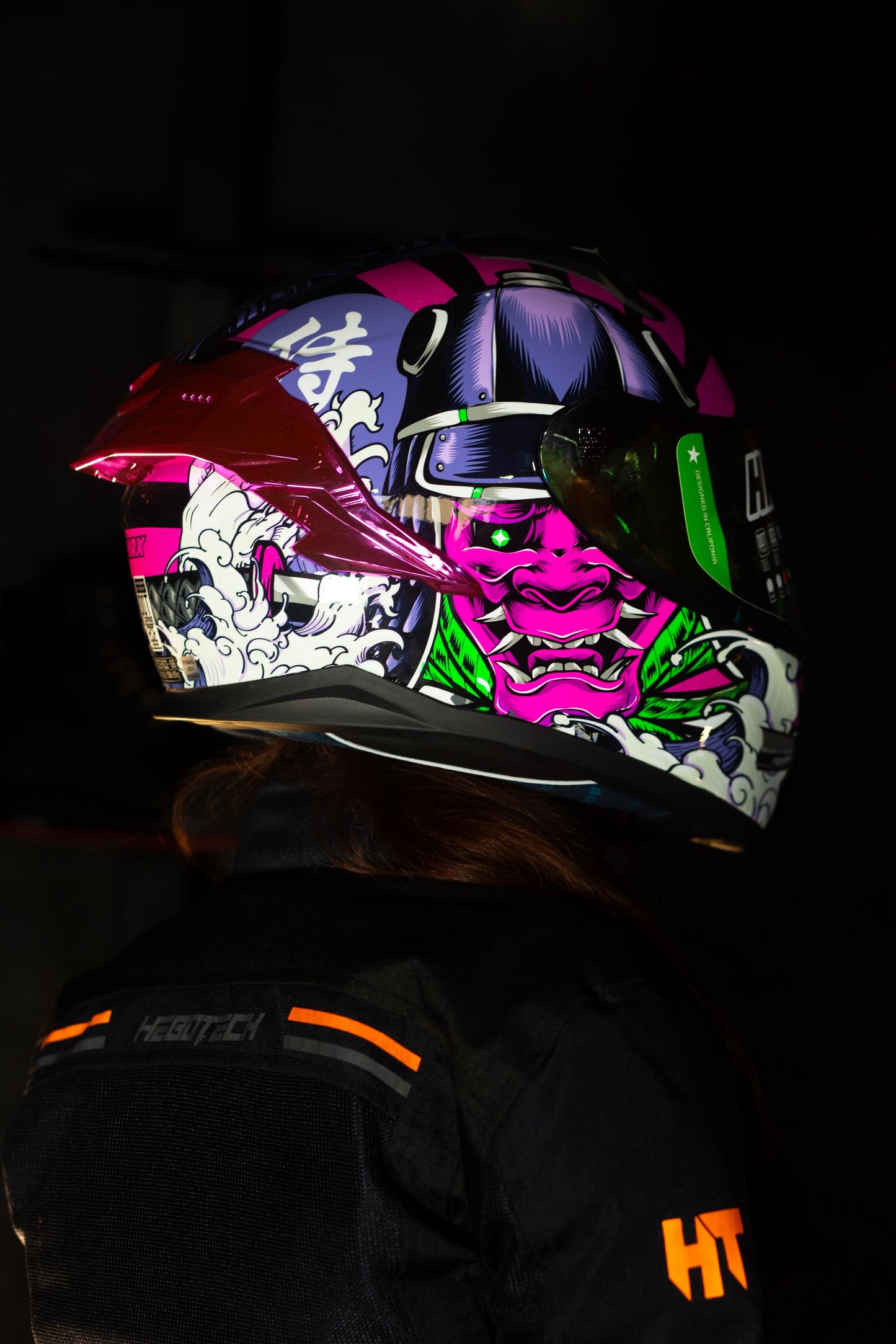 CASCO HAX OBSIDIAN SAMURAI ROSA/NEGRO
