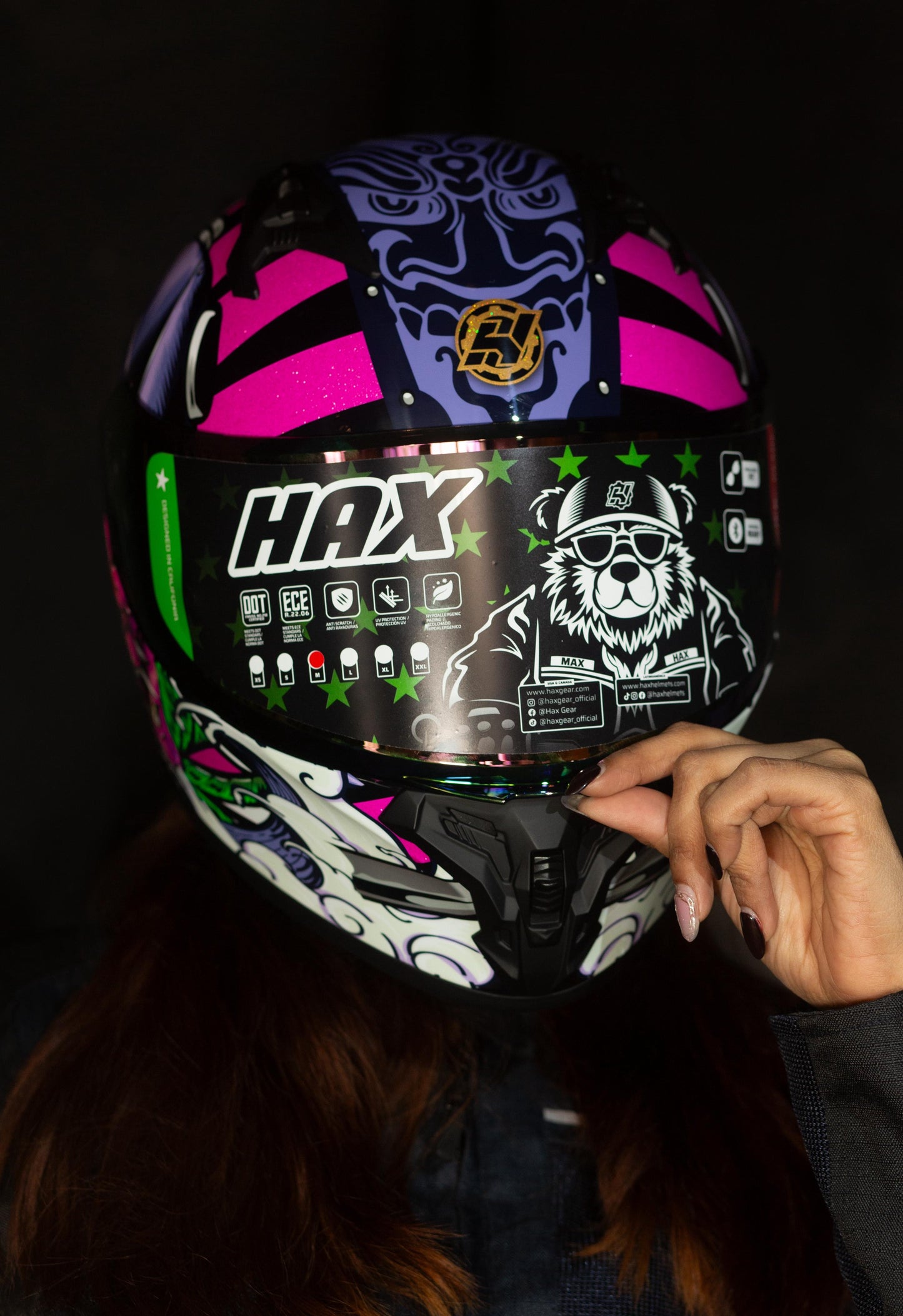 CASCO HAX OBSIDIAN SAMURAI ROSA/NEGRO
