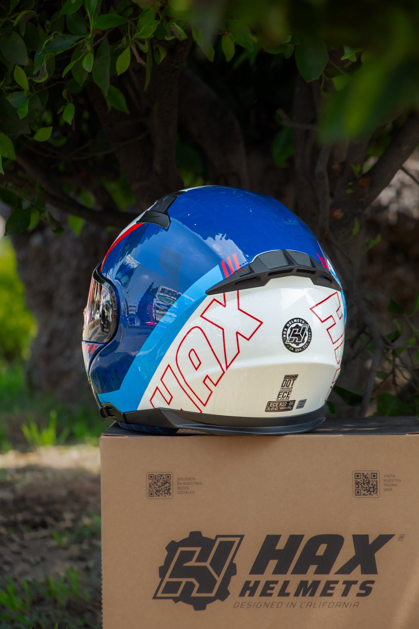 CASCO HAX AMATISTA ABATIBLE WIND ROJO/BLANCO/AZUL
