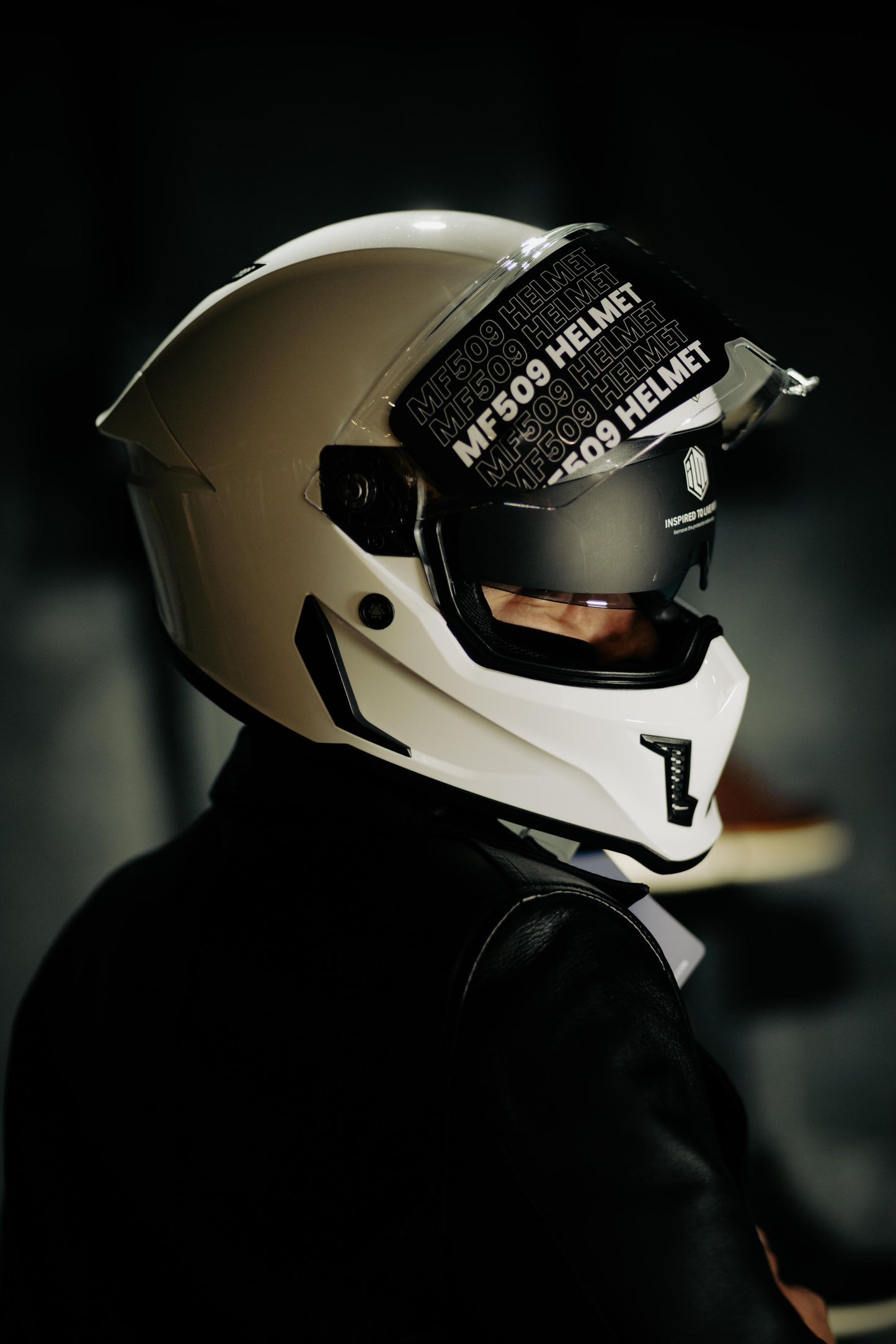 CASCO DEPORTIVO PARA MOTO ILM MF 509 BLANCO PERLA