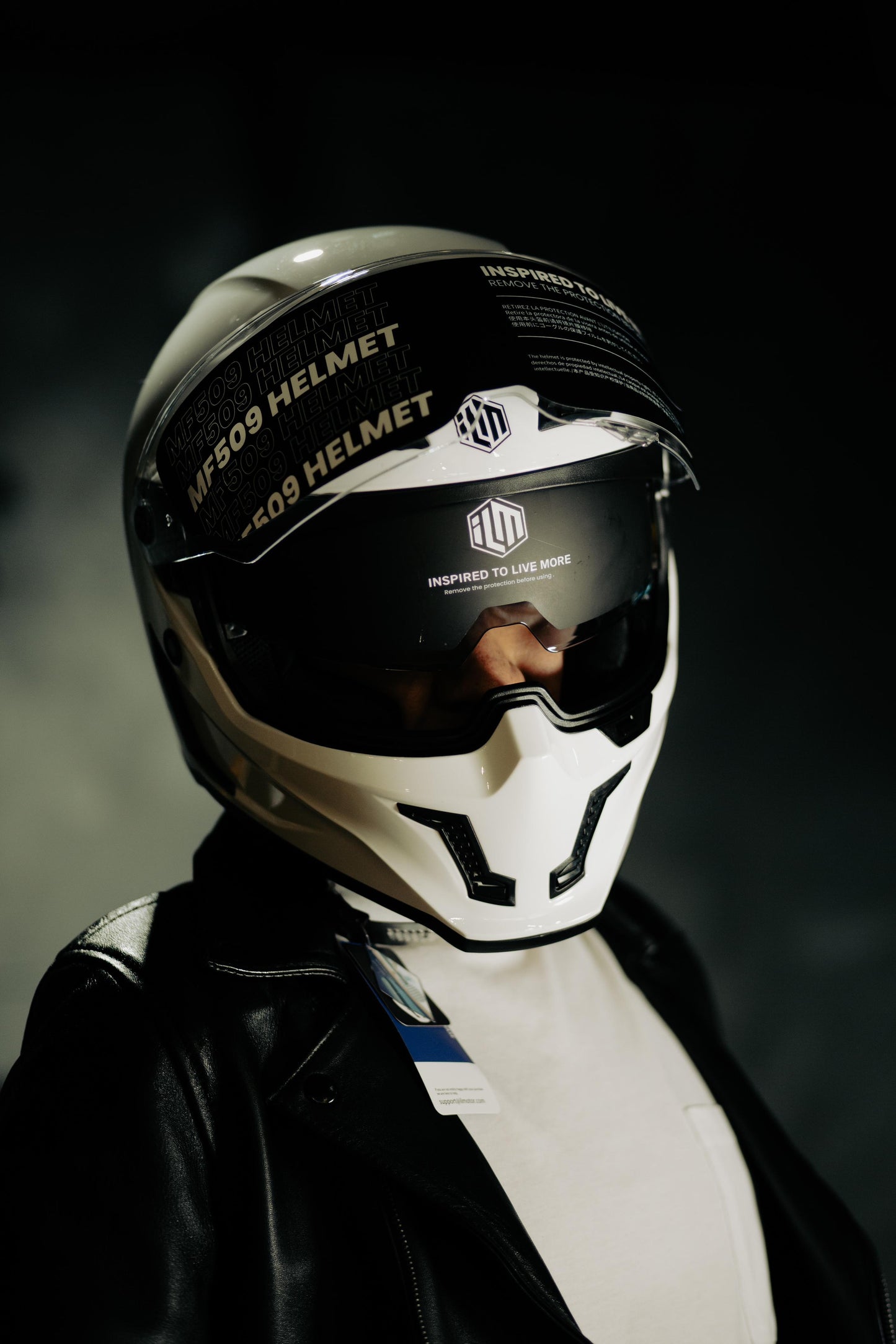 CASCO DEPORTIVO PARA MOTO ILM MF 509 BLANCO PERLA