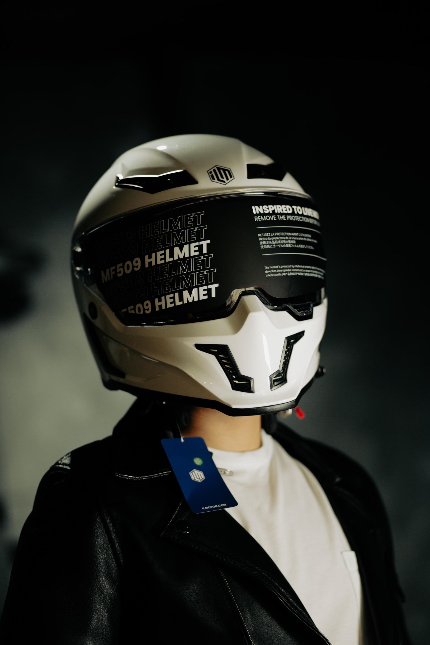 CASCO DEPORTIVO PARA MOTO ILM MF 509 BLANCO PERLA