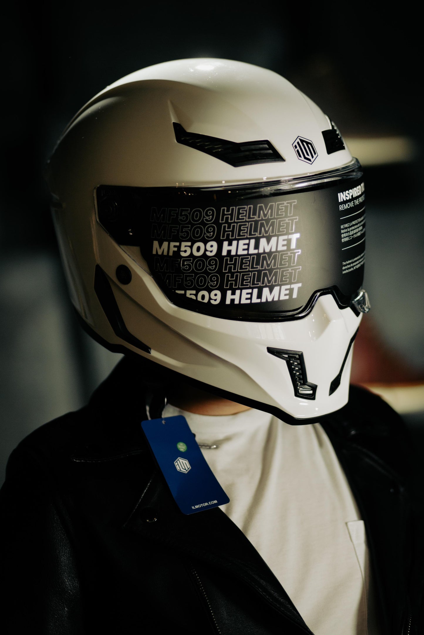 CASCO DEPORTIVO PARA MOTO ILM MF 509 BLANCO PERLA