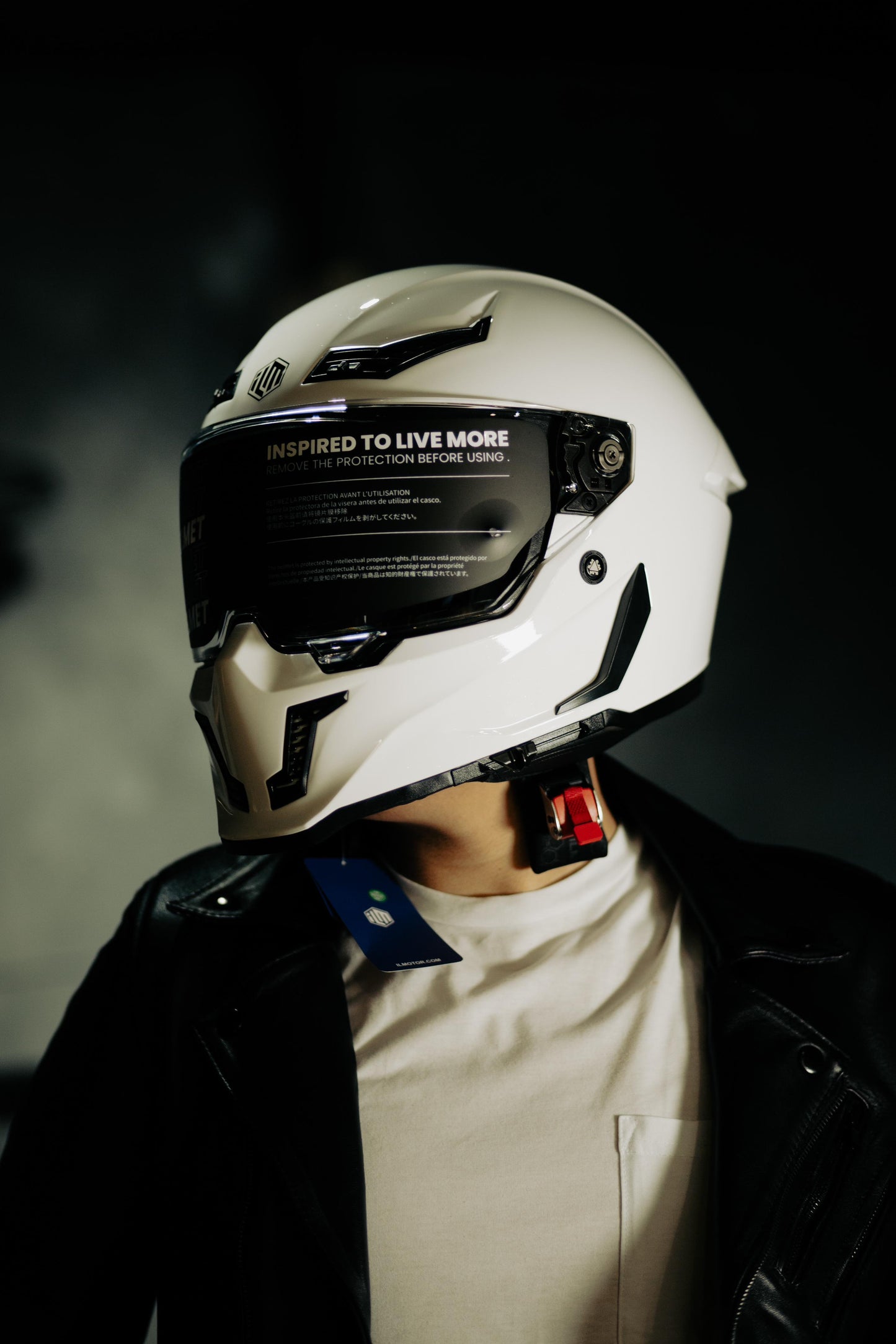 CASCO DEPORTIVO PARA MOTO ILM MF 509 BLANCO PERLA
