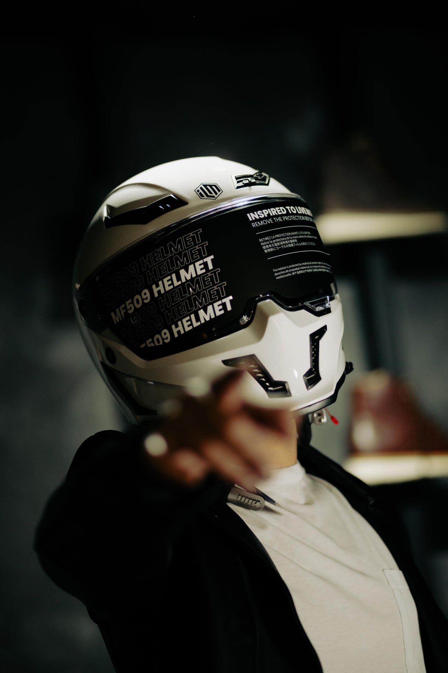 CASCO DEPORTIVO PARA MOTO ILM MF 509 BLANCO PERLA