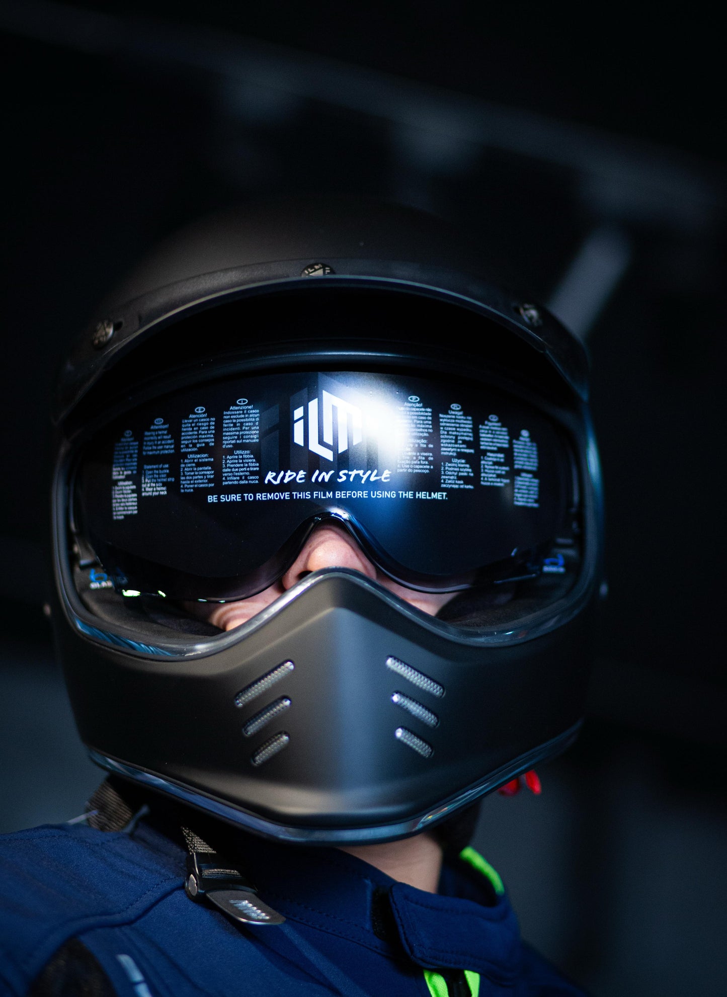 Casco Para Moto Integral Retro Vintage Ilm Z502 NEGRO MATE