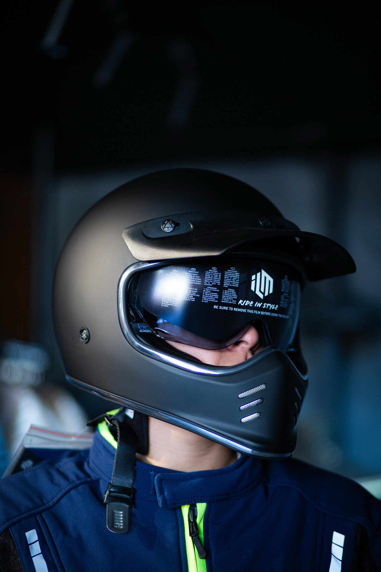 Casco Para Moto Integral Retro Vintage Ilm Z502 NEGRO MATE