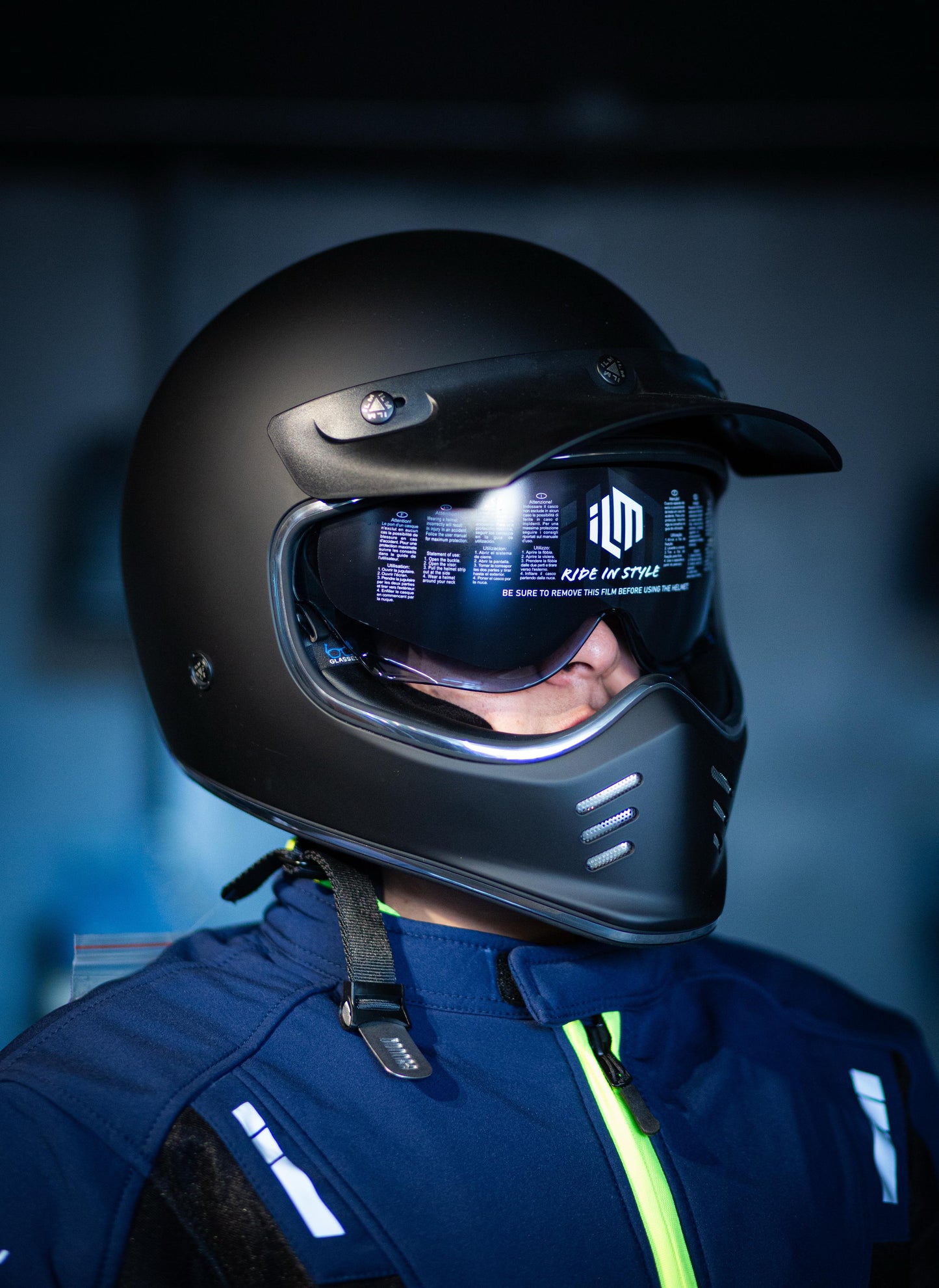 Casco Para Moto Integral Retro Vintage Ilm Z502 NEGRO MATE