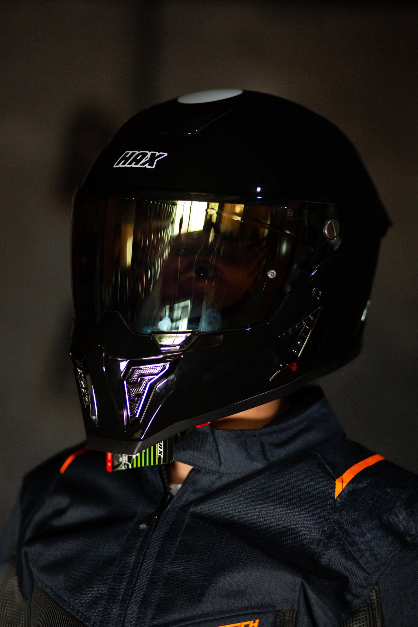 Casco Integral Hax Pearl Pearl Negro Brillo