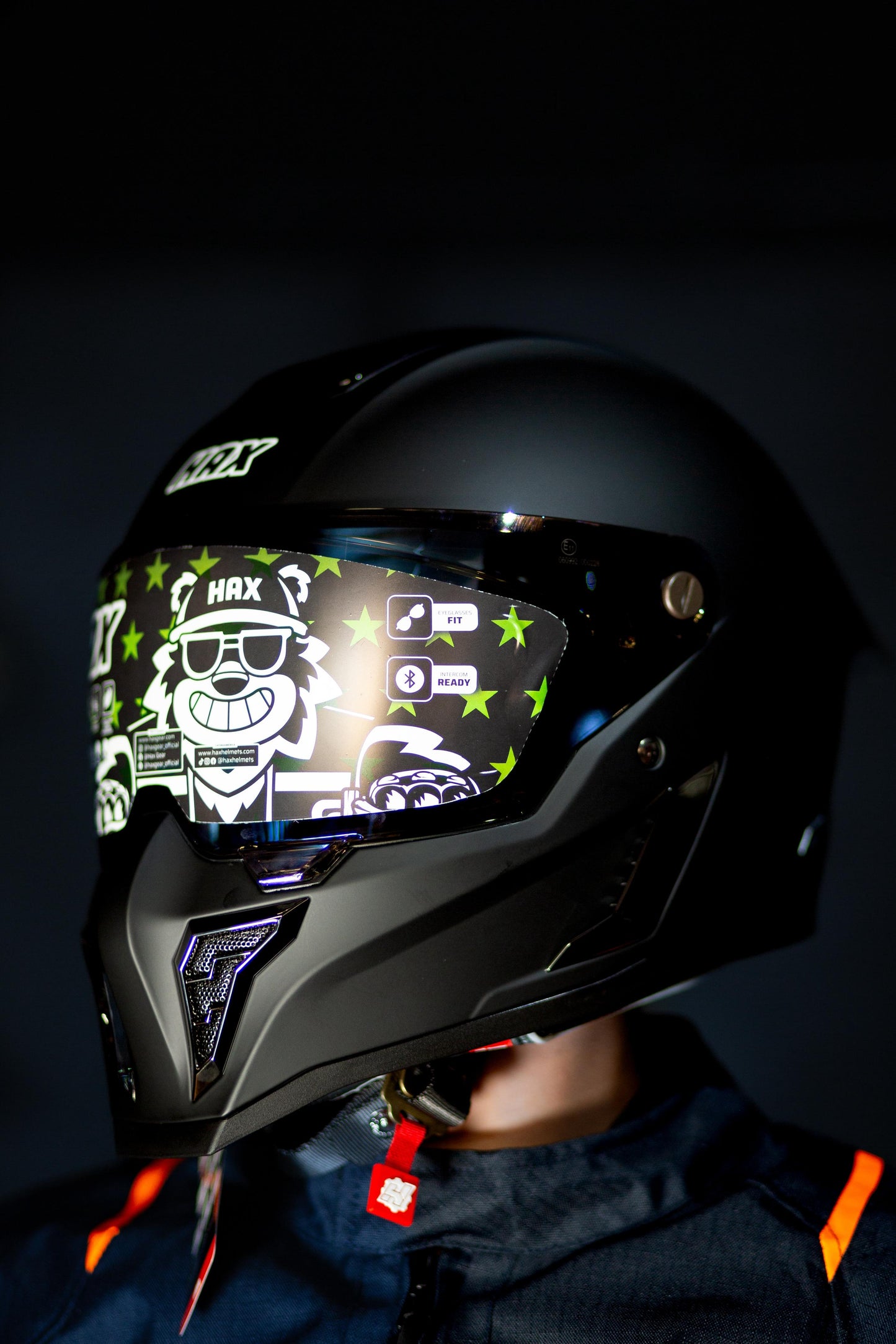 Casco Integral Hax Black Pearl Negro Mate