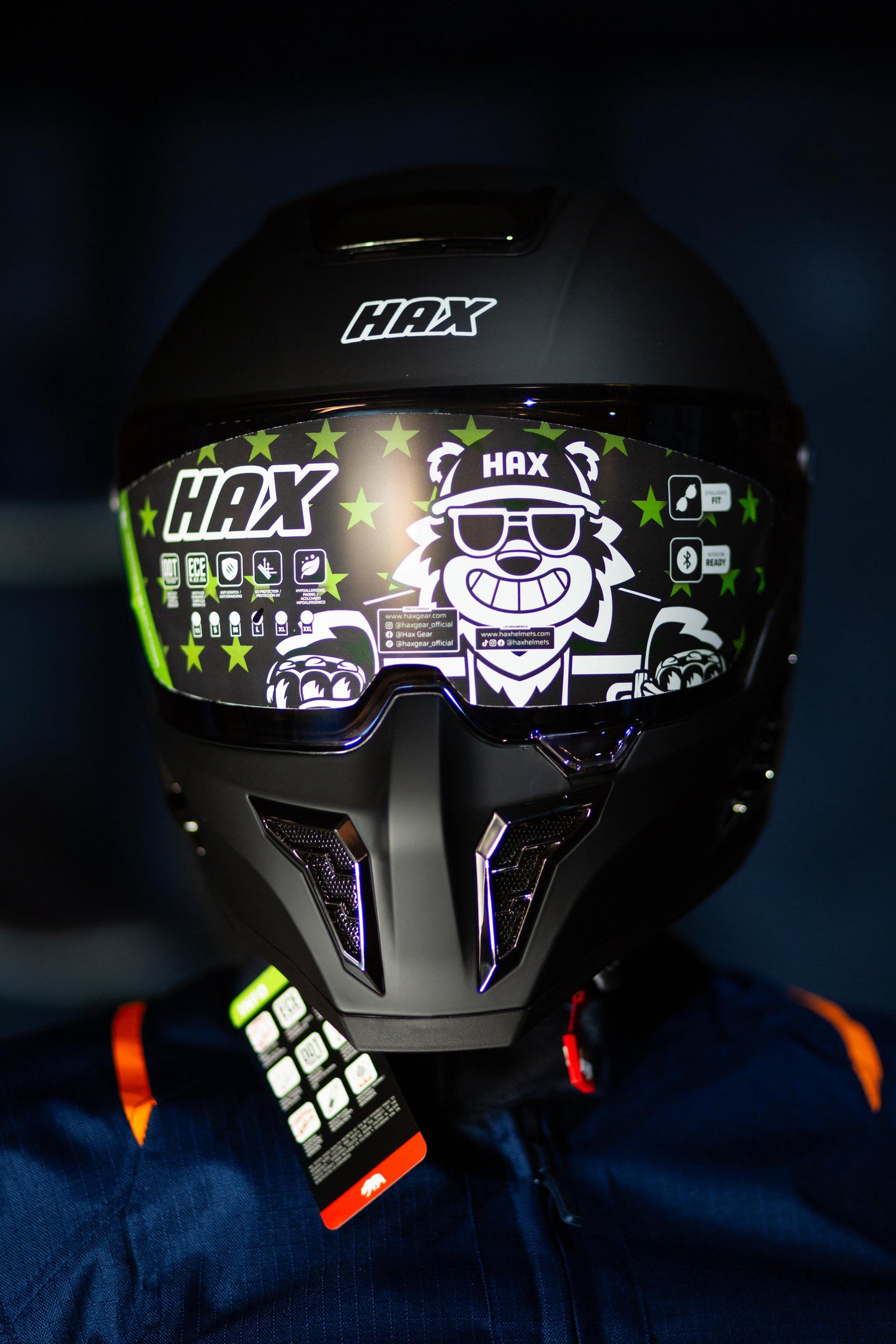 Casco Integral Hax Black Pearl Negro Mate