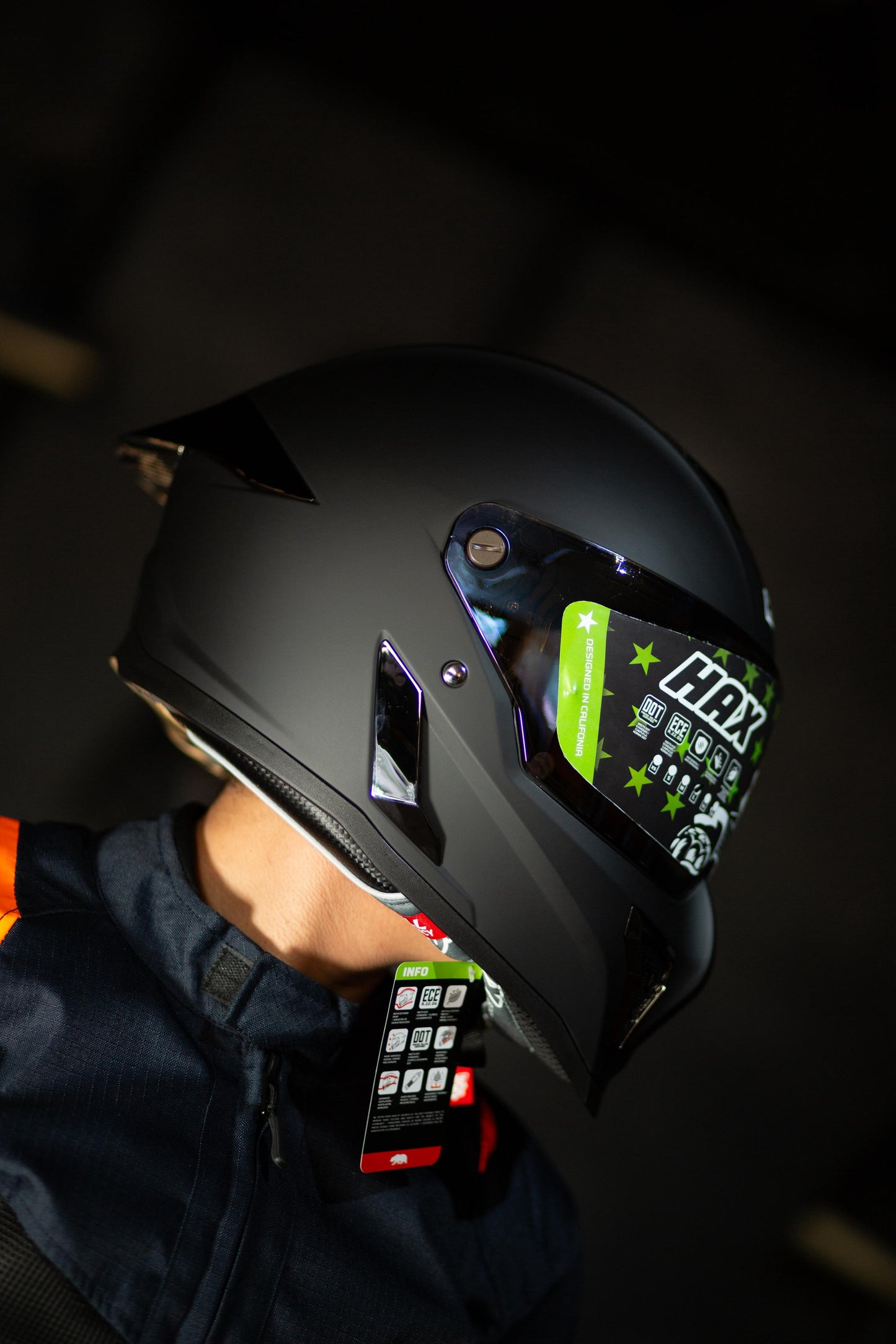 Casco Integral Hax Black Pearl Negro Mate