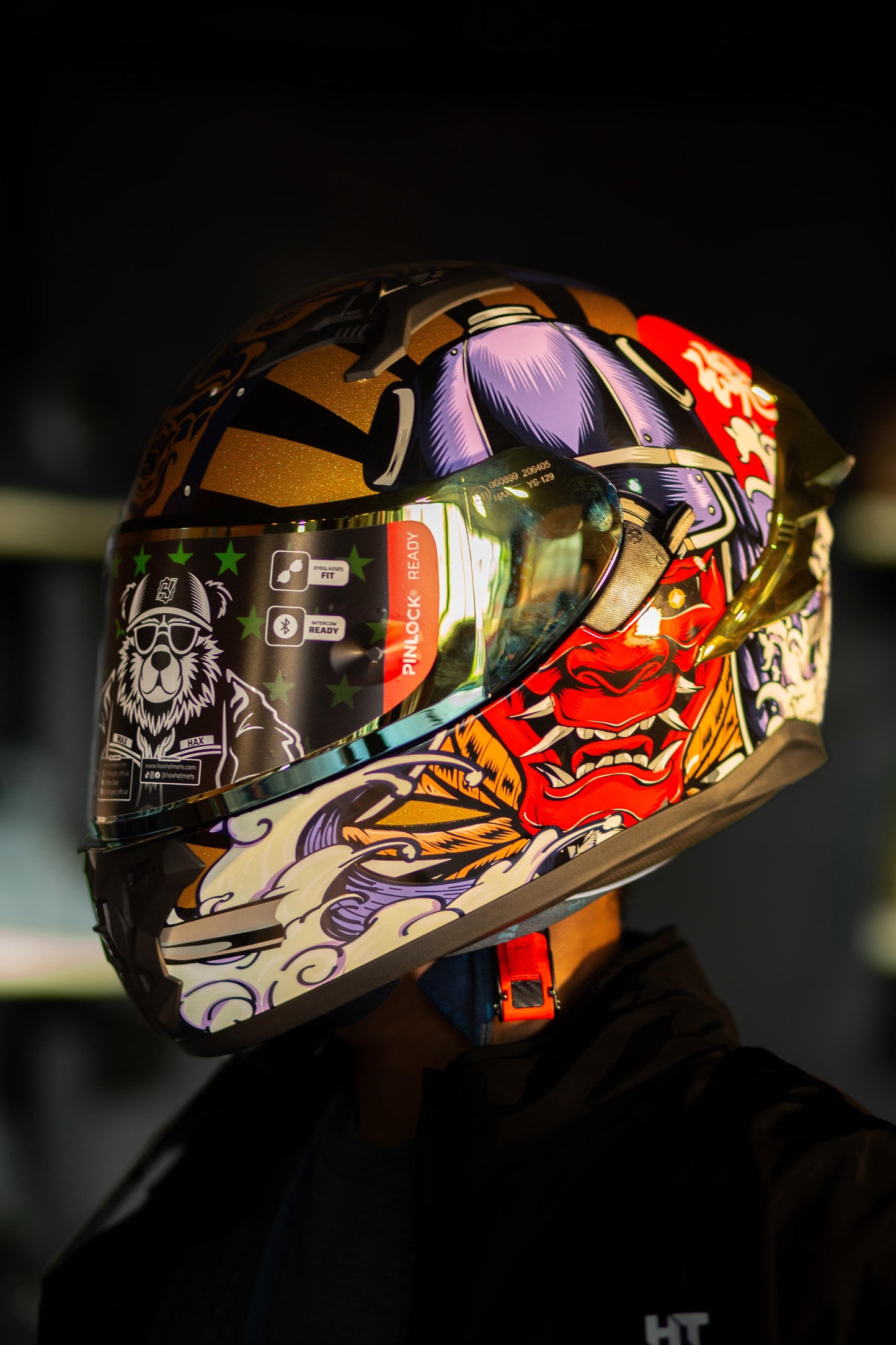CASCO HAX OBSIDIAN SAMURAI ROJO/AMARILLO