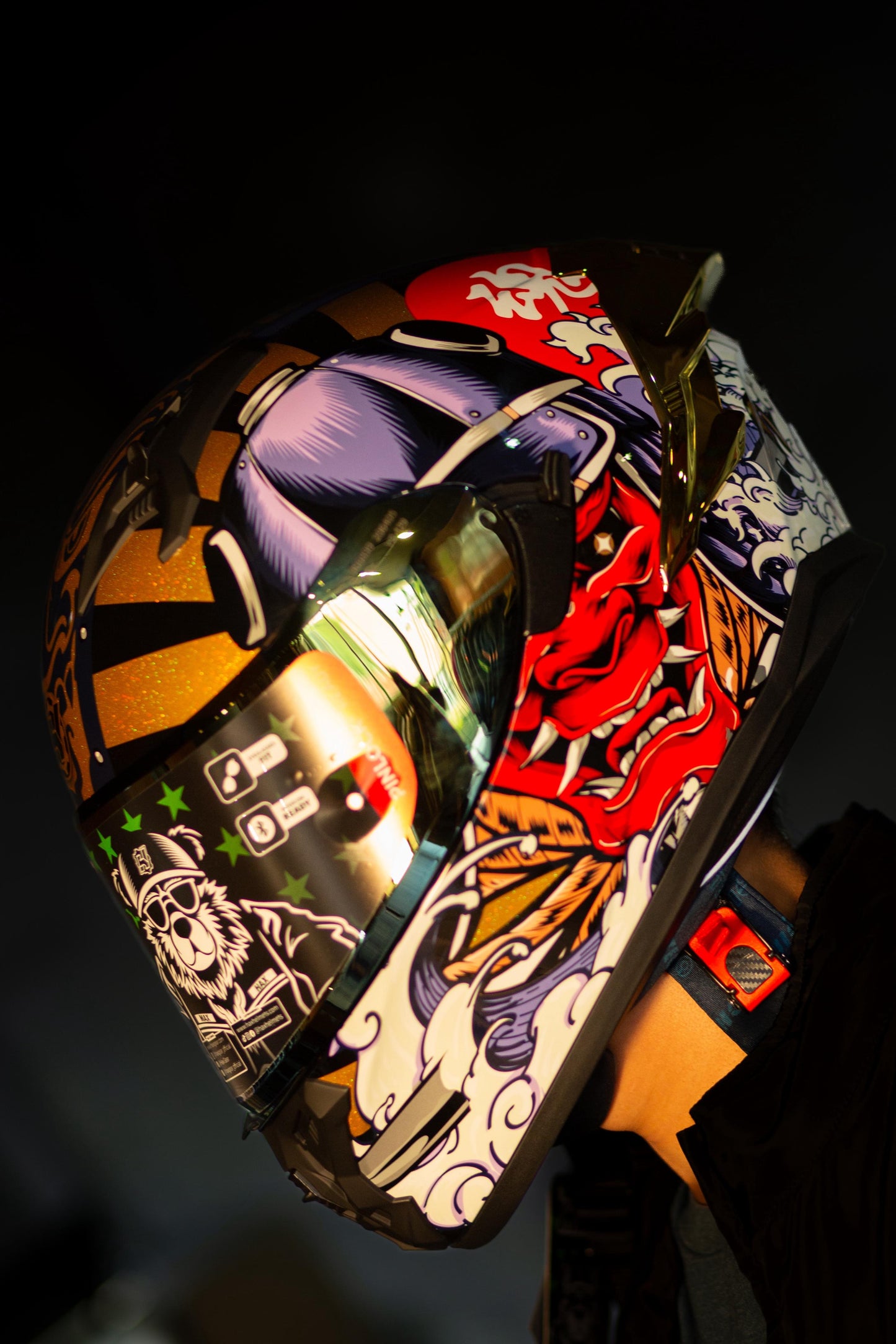 CASCO HAX OBSIDIAN SAMURAI ROJO/AMARILLO