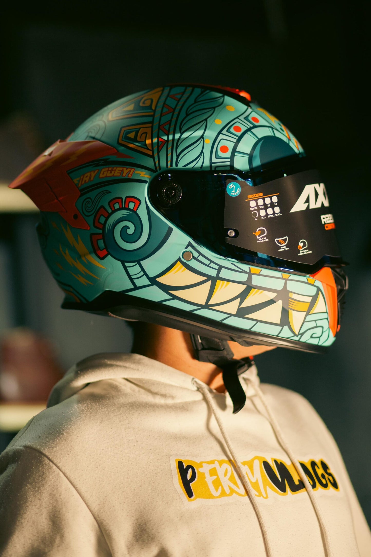 Casco Integral Axxis Hawk ¡ay Güey! Tláloc + Pinlock