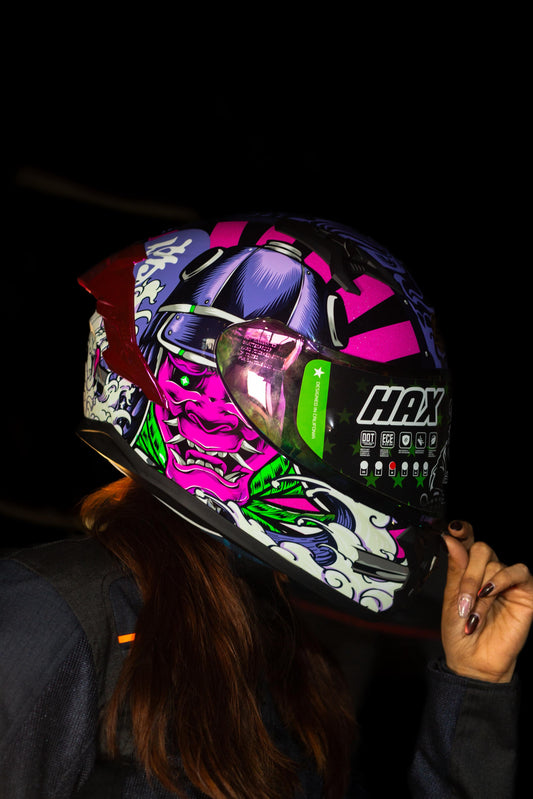 CASCO HAX OBSIDIAN SAMURAI ROSA/NEGRO