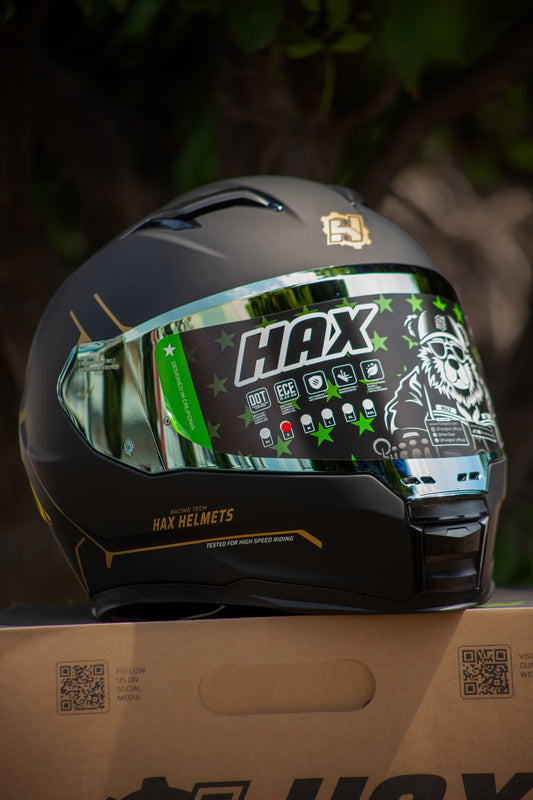 CASCO HAX FORCE NEGRO MATE/DORADO