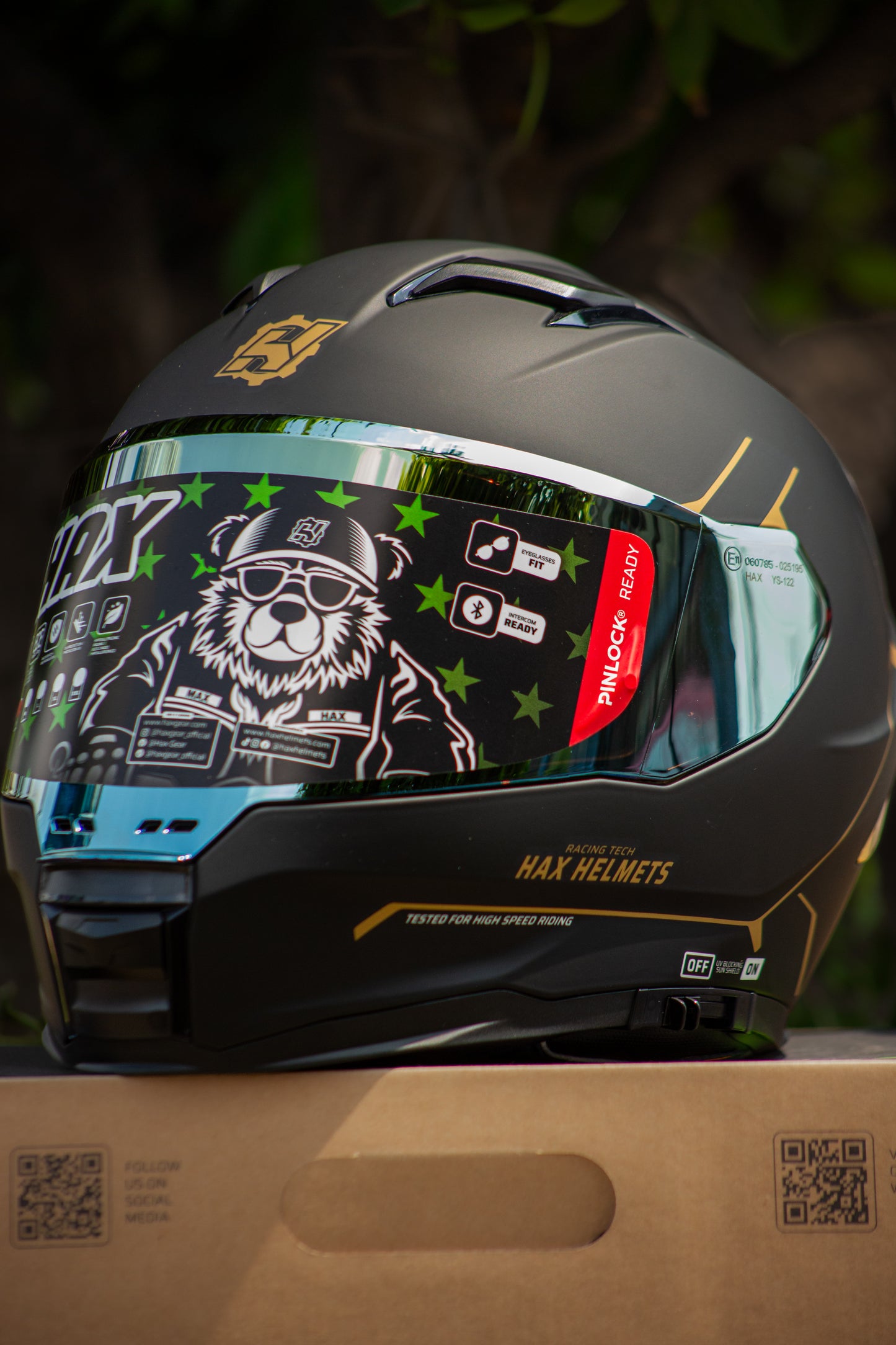 CASCO HAX FORCE NEGRO MATE/DORADO