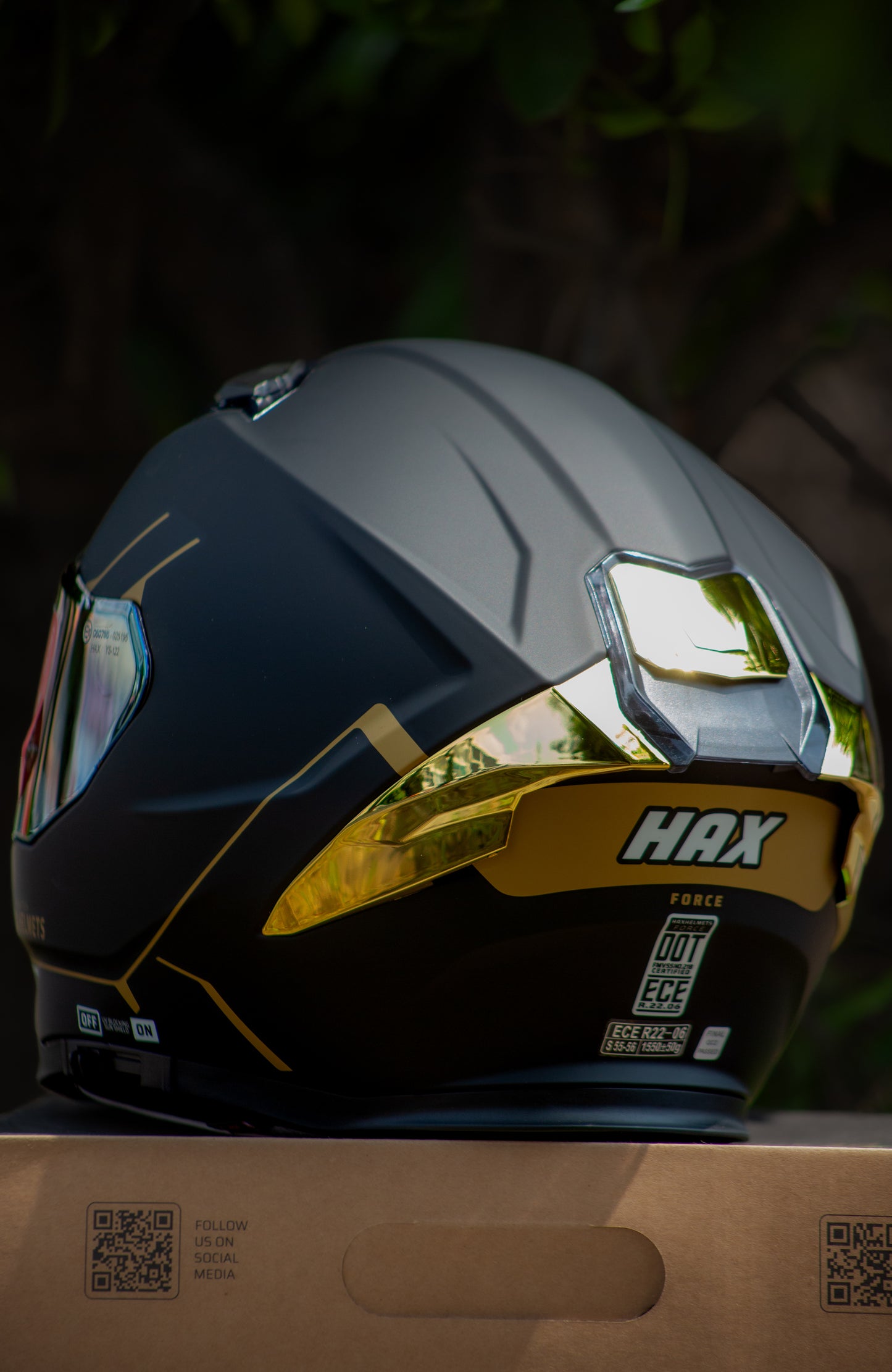 CASCO HAX FORCE NEGRO MATE/DORADO