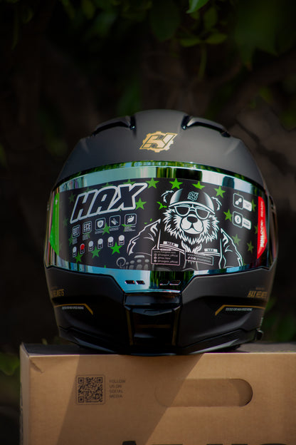 CASCO HAX FORCE NEGRO MATE/DORADO