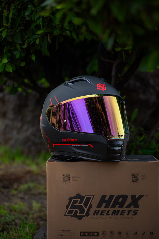 CASCO HAX FORCE NEGRO MATE/ROJO