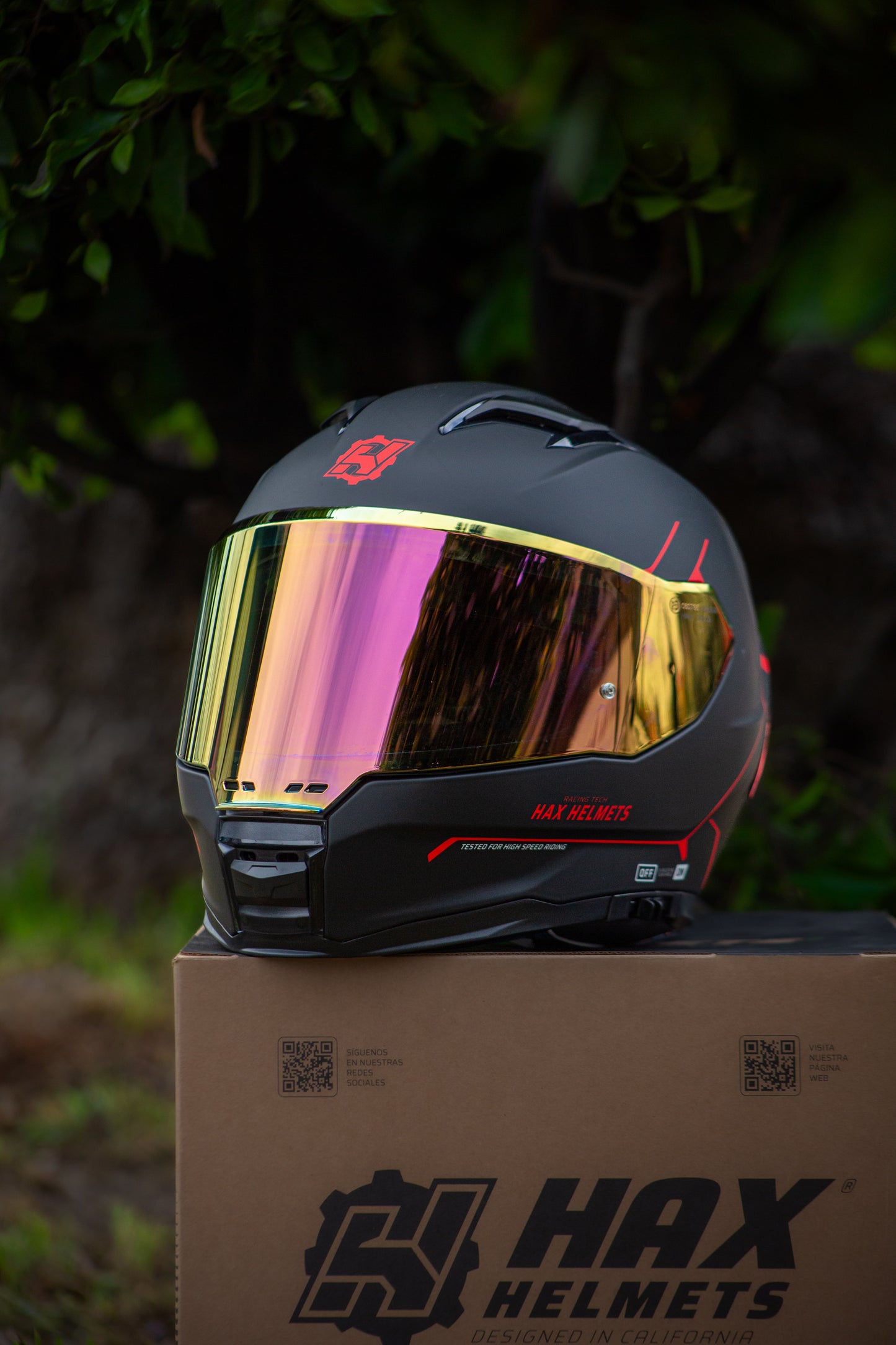 CASCO HAX FORCE NEGRO MATE/ROJO