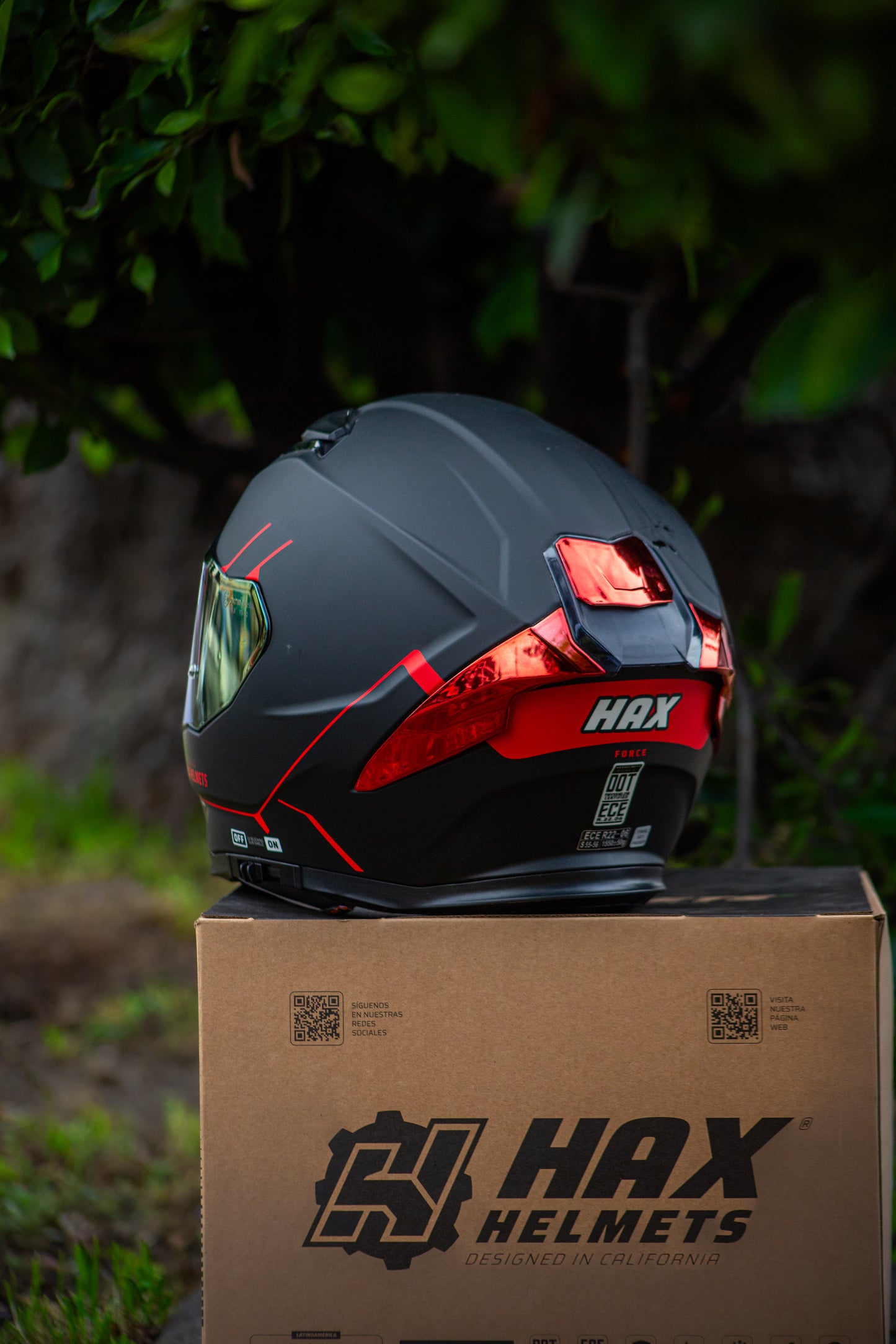 CASCO HAX FORCE NEGRO MATE/ROJO