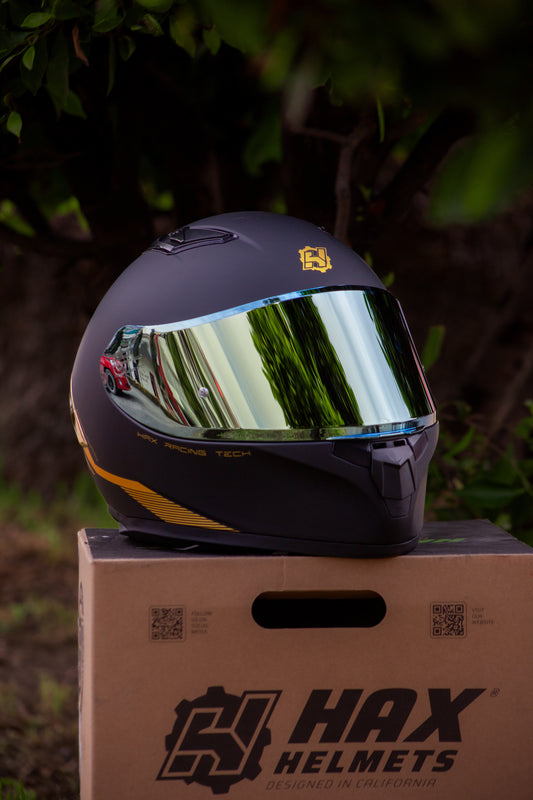 CASCO HAX OBSIDIAN NEGRO MATE/DORADO