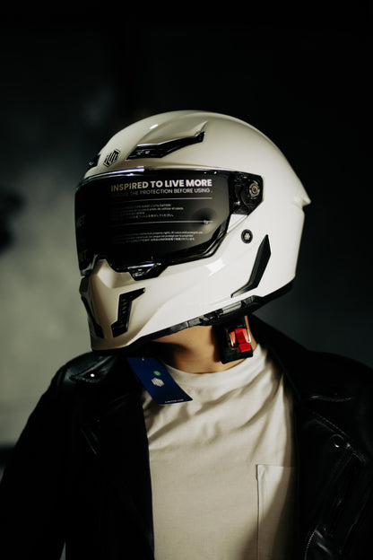 CASCO DEPORTIVO PARA MOTO ILM MF 509 BLANCO PERLA