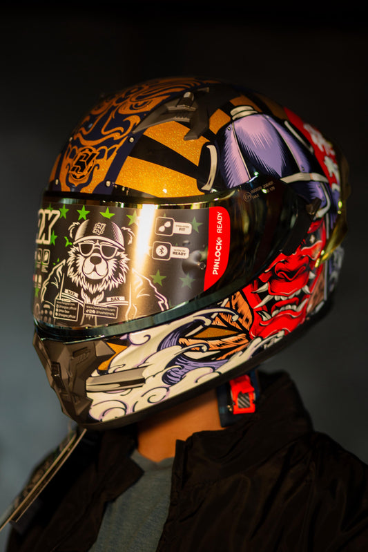 CASCO HAX OBSIDIAN SAMURAI ROJO/AMARILLO