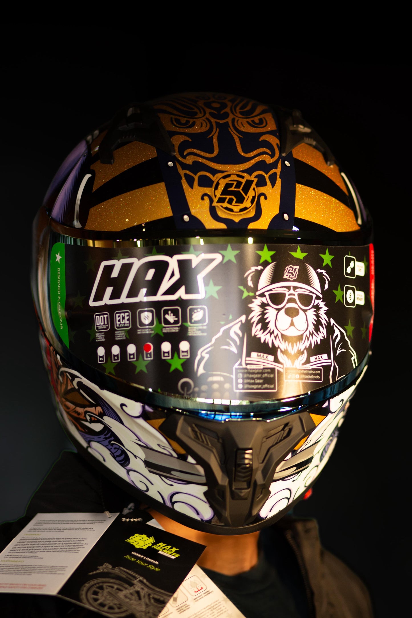 CASCO HAX OBSIDIAN SAMURAI ROJO/AMARILLO