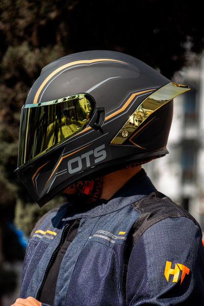 Casco HAX OTS Springer Negro Dorado