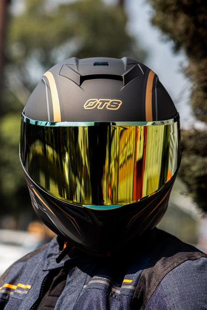 Casco HAX OTS Springer Negro Dorado