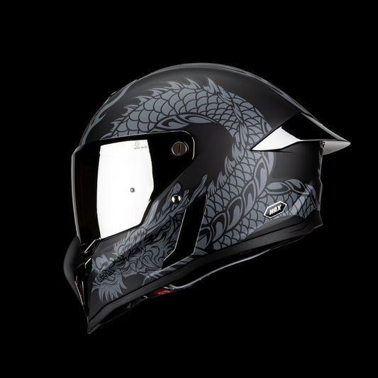 Casco Integral Hax Black Pearl Dragon Plata