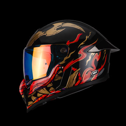 Casco Integral Hax Pearl Negro Rojo Shogun