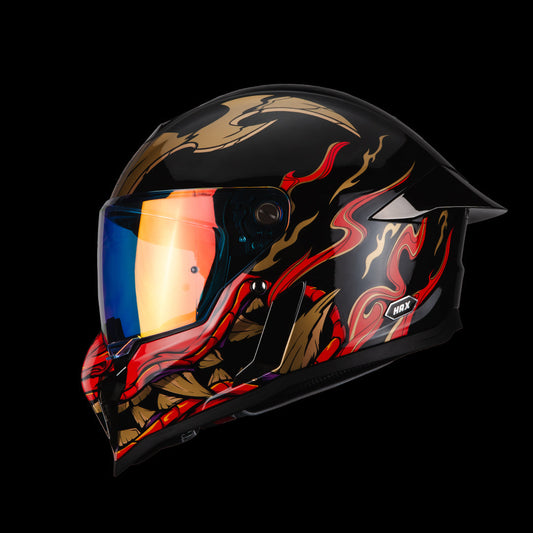 Casco Integral Hax Pearl Negro Rojo Shogun